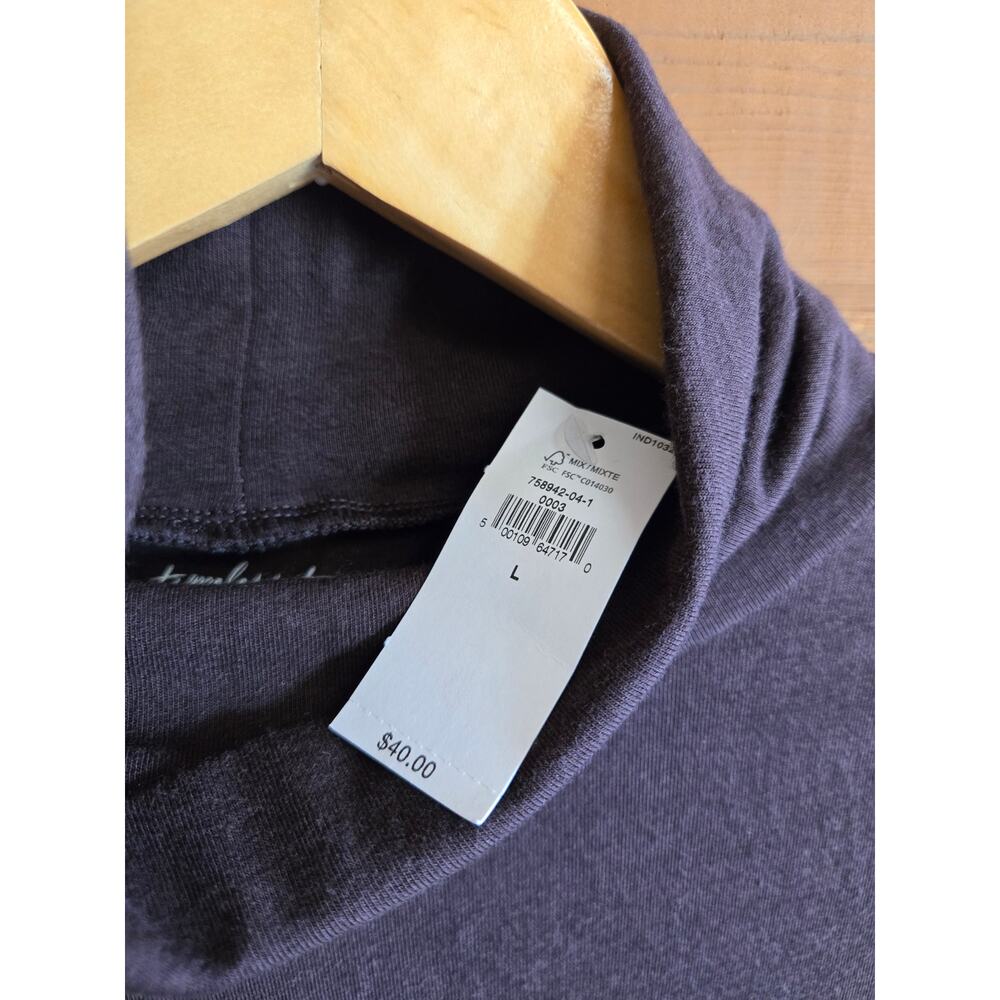Banana Republic Top Turtleneck Timeless Tee NWT L Brown Long Sleeve Shirt Mocha - Picture 5 of 5